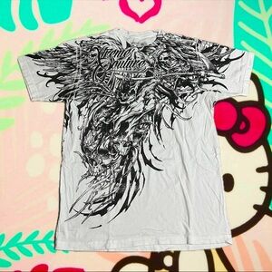 Xtreme Couture Men's White Graphic Tee with Black Design